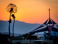 Sunset at the end of the pre-burn, Burning Man 2012